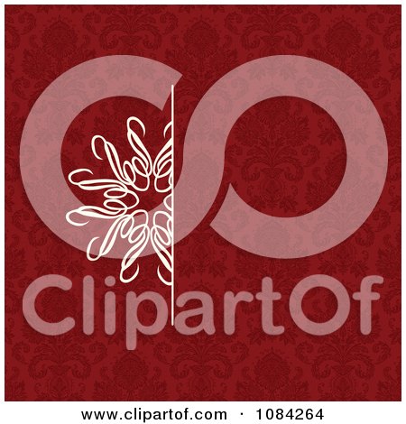 Clipart White Snowflake Invitation Background On A Red Pattern 3 - Royalty Free Vector Illustration by BestVector
