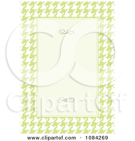 Clipart Green And Cream Houndstooth Invitation Background - Royalty Free Vector Illustration by BestVector