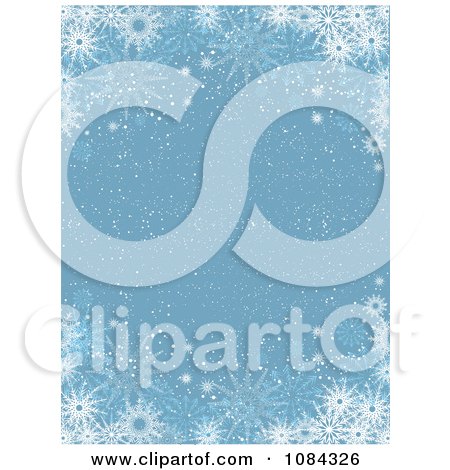 Clipart Blue Snow Background With Snowflake Borders - Royalty Free Vector Illustration by KJ Pargeter