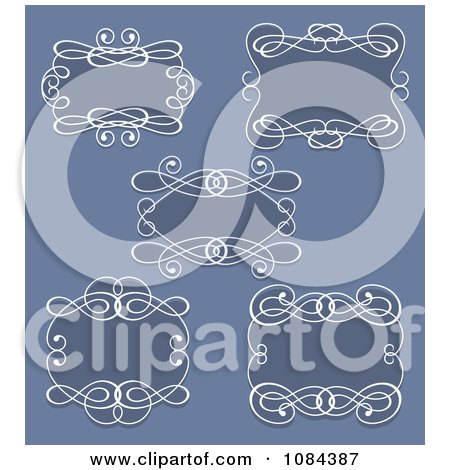 Clipart White And Blue Swirl Frames - Royalty Free Vector Illustration by Vector Tradition SM