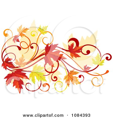 Clipart Autumn Leaf Swirl - Royalty Free Vector Illustration by Vector Tradition SM
