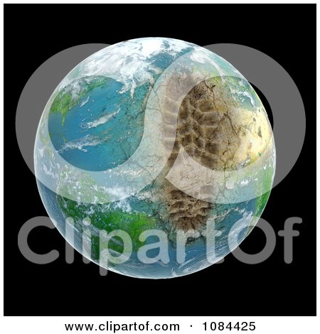 Clipart 3d Ecological Footprint On The Earth - Royalty Free CGI Illustration by Mopic