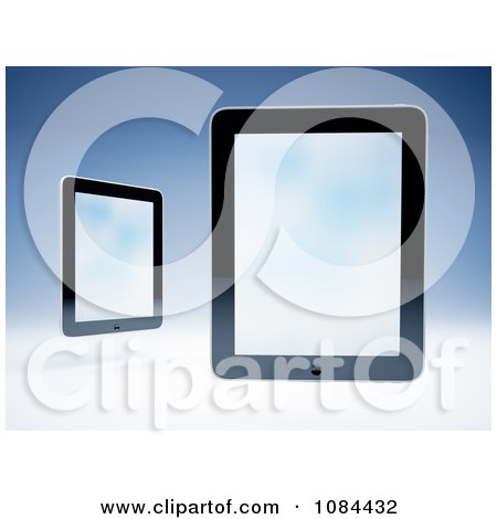 Clipart 3d Floating Tablet Computers - Royalty Free CGI Illustration by Mopic