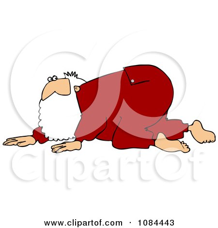 Clipart Santa Crawling And Searching - Royalty Free Vector Illustration by djart