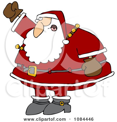 Clipart Santa Waving His Fist In The Air - Royalty Free Vector Illustration by djart
