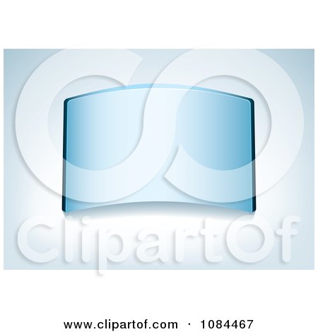 Clipart 3d Blue Glass Plaque - Royalty Free Vector Illustration by michaeltravers