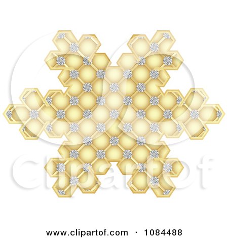 Clipart Gold Patterned Snowflake - Royalty Free Vector Illustration by Andrei Marincas