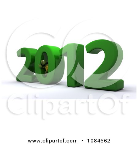 Clipart 3d New Year Tortoise Inside 2012 - Royalty Free CGI Illustration by KJ Pargeter