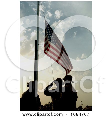 Soldiers Saluting the American Flag - Free Stock Photography by JVPD