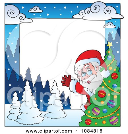 Clipart Christmas Santa Frame With Copyspace 4 - Royalty Free Vector Illustration by visekart