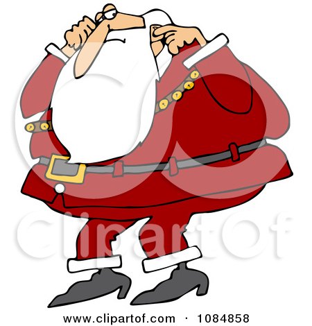 Clipart Santa Plugging His Ears - Royalty Free Vector Illustration by djart