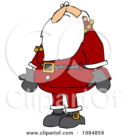 Clipart Santa Nervously Looking Down - Royalty Free Vector Illustration by djart
