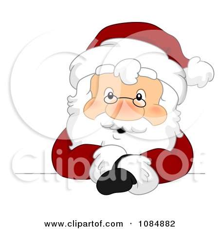 Clipart Santa Claus With A Christmas Sign 5 - Royalty Free Vector Illustration by BNP Design Studio
