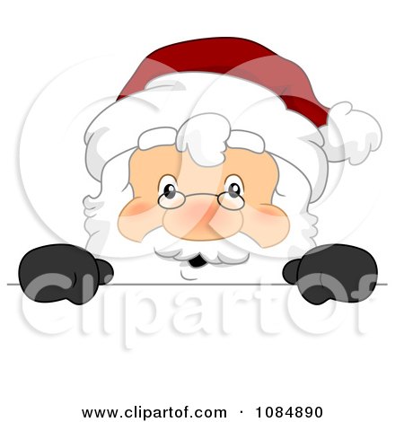 Clipart Santa Claus With A Christmas Sign 2 - Royalty Free Vector Illustration by BNP Design Studio