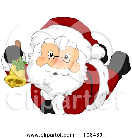 Clipart Santa Claus Ringing A Christmas Bell - Royalty Free Vector Illustration by BNP Design Studio