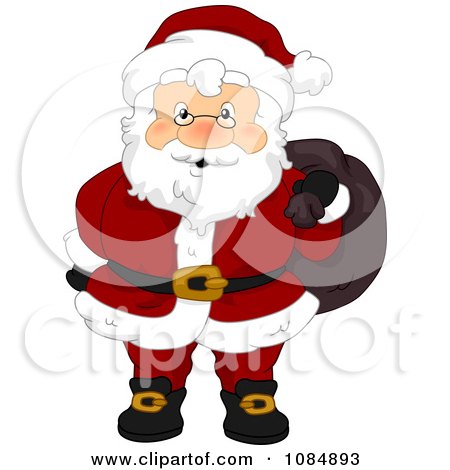 Clipart Santa Claus Carrying His Christmas Sack - Royalty Free Vector Illustration by BNP Design Studio