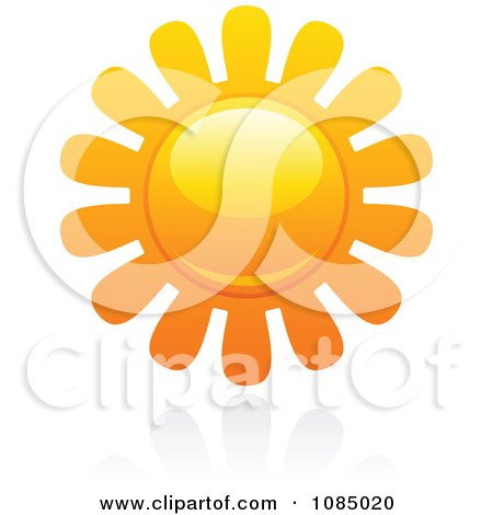 Clipart Hot Summer Sun And Reflection 16 - Royalty Free Vector Illustration by elena
