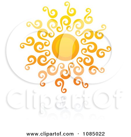 Clipart Hot Summer Sun And Reflection 12 - Royalty Free Vector Illustration by elena