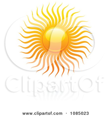 Clipart Hot Summer Sun And Reflection 8 - Royalty Free Vector Illustration by elena