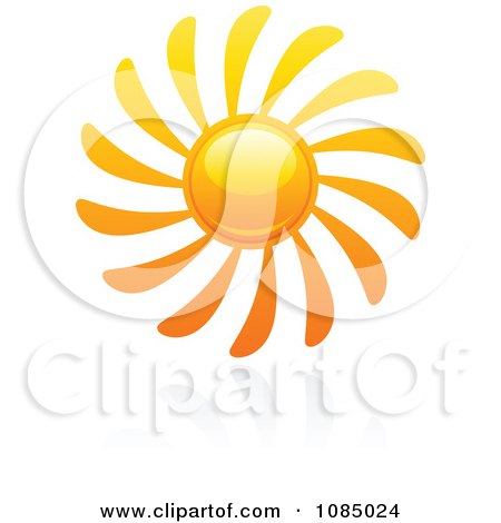 Clipart Hot Summer Sun And Reflection 7 - Royalty Free Vector Illustration by elena
