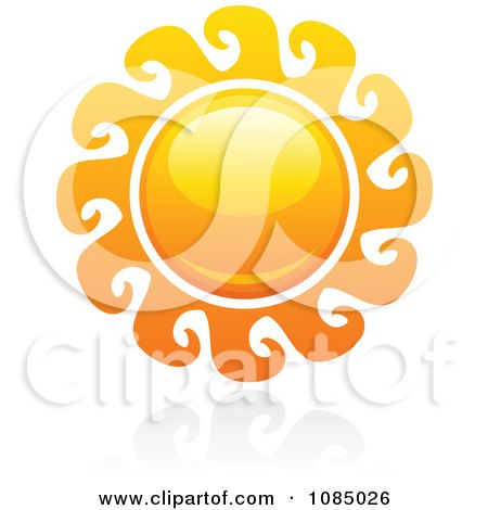 Clipart Hot Summer Sun And Reflection 14 - Royalty Free Vector Illustration by elena