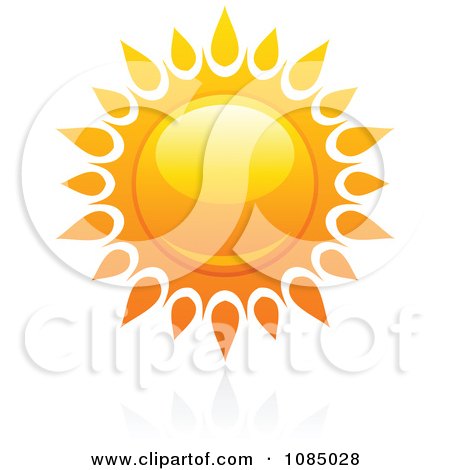 Clipart Hot Summer Sun And Reflection 13 - Royalty Free Vector Illustration by elena