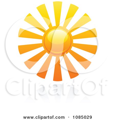 Clipart Hot Summer Sun And Reflection 5 - Royalty Free Vector Illustration by elena