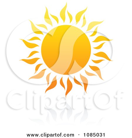 Clipart Hot Summer Sun And Reflection 1 - Royalty Free Vector Illustration by elena
