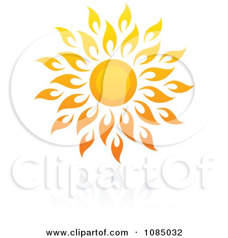 Clipart Hot Summer Sun And Reflection 10 - Royalty Free Vector Illustration by elena