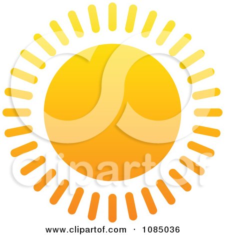 Clipart Hot Summer Sun With Straight Rays - Royalty Free Vector Illustration by elena
