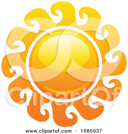Clipart Hot Summer Sun With Wave Rays - Royalty Free Vector Illustration by elena