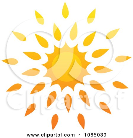 Clipart Hot Summer Sun With Petal Rays 2 - Royalty Free Vector Illustration by elena