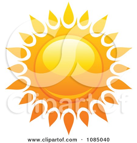 Clipart Hot Summer Sun With Fiery Rays 3 - Royalty Free Vector Illustration by elena