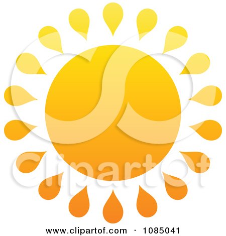 Clipart Hot Summer Sun With Drop Rays - Royalty Free Vector Illustration by elena