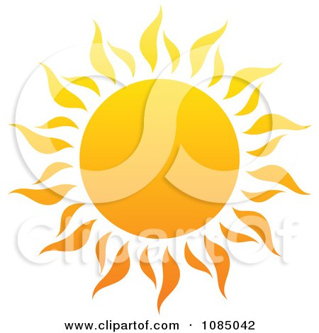 Clipart Hot Summer Sun With Fiery Rays 1 - Royalty Free Vector Illustration by elena