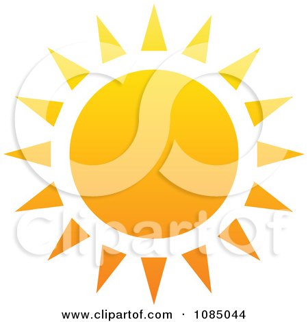 Clipart Hot Summer Sun With Triangle Rays - Royalty Free Vector Illustration by elena