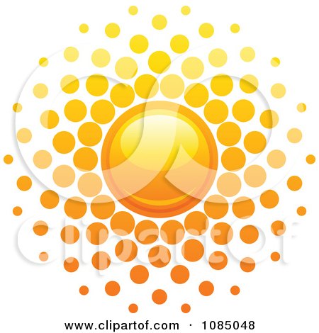 Clipart Hot Summer Sun With Dot Rays - Royalty Free Vector Illustration by elena