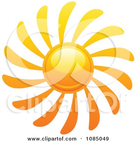 Clipart Hot Summer Sun With Spiral Rays - Royalty Free Vector Illustration by elena