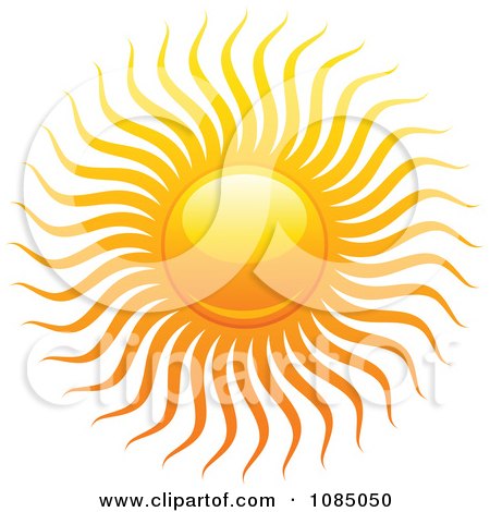 Clipart Hot Summer Sun With Fiery Rays 2 - Royalty Free Vector Illustration by elena