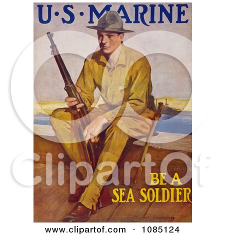 Marine Soldier With a Rifle - Free Stock Illustration by JVPD
