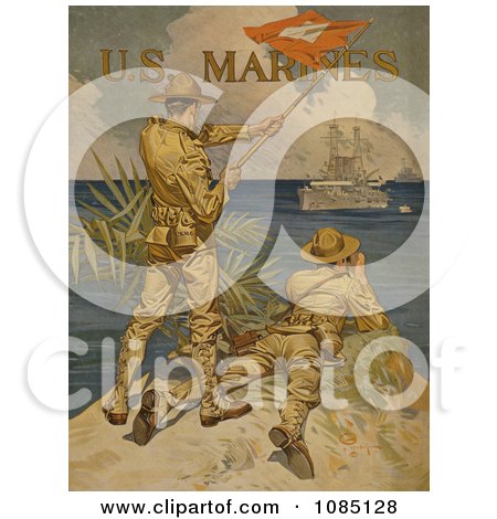 Soldiers Using Signal Flags - Free Stock Illustration by JVPD