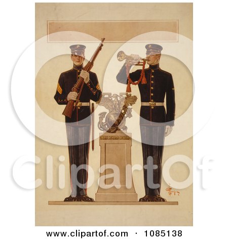 Two Marine Soldiers - Free Stock Illustration by JVPD