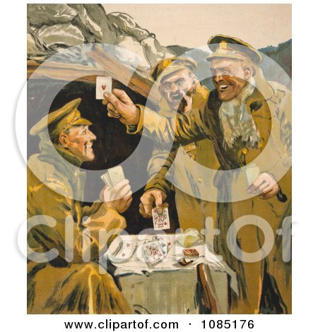 Soldiers Playing Cards - Royalty Free Stock Illustration by JVPD