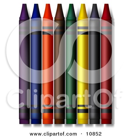 Colorful Crayons Clipart Illustration by Leo Blanchette