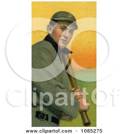 Vintage Baseball Card Of Tyrus Raymond Cobb Of The Detroit Tigers, Up At Bat - Royalty Free Stock Illustration by JVPD