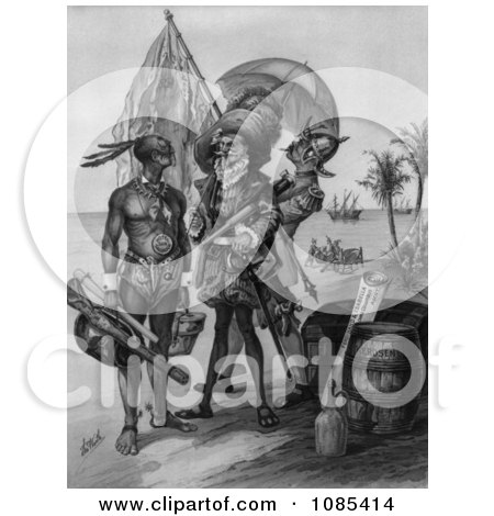 The Landing of Columbus 1492 - Free Historical Stock Illustration by JVPD