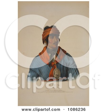 Creek Indian Chief Named Se-loc-ta - Free Historical Stock Illustration by JVPD