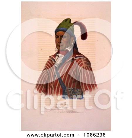Creek Indian Warrior Named Me-Na-Wa - Free Historical Stock Illustration by JVPD