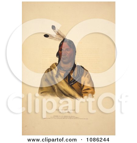 Sioux Indian Chief, Esh-Ta-Hum-Leah - Free Historical Stock Illustration by JVPD