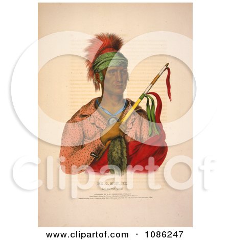 Ioway Native American Indian Chief, Ne-O-Mon-Ne - Free Historical Stock Illustration by JVPD